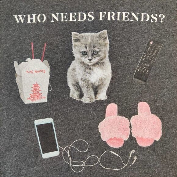 Wildfox Who Needs Friends? drop shoulder crop sweatshirt XS - Picture 3 of 10